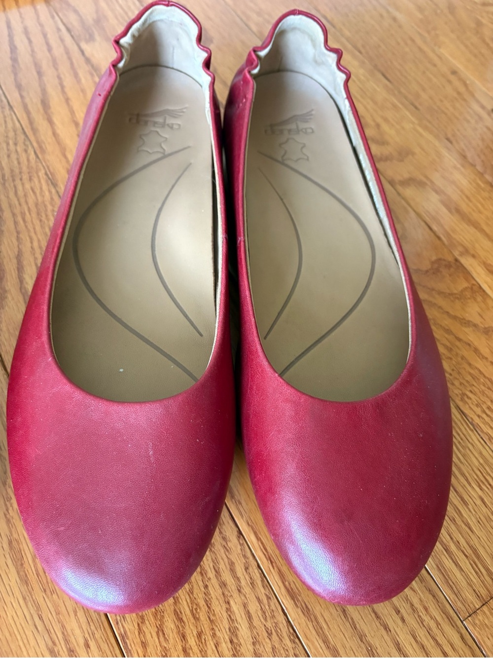 Dansko mollie red ballet flats size 38